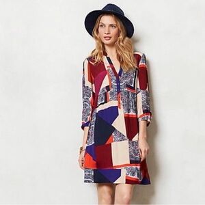 Anthropologie Maeve Taryn Crepe Shift Dress Size 10